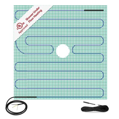 WarmlyYours Shower Floor Heating Mat 32 x 32 in, Center Drain, Radiant Heat