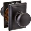 Schlage F10-PLY-ADD Plymouth Passage Knobset with Decorative Addison Rose from t, Matte Black view 2