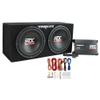 MTX 12" 400 Watt RMS Dual Loaded 1200 Watt Car Subwoofer Enclosure Audio with Sub Box, Mono Block & 8-Gauge Amplifier Complete Wiring Installation Kit view 1