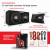 MTX 12" 400 Watt RMS Dual Loaded 1200 Watt Car Subwoofer Enclosure Audio with Sub Box, Mono Block & 8-Gauge Amplifier Complete Wiring Installation Kit view 2