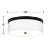 Giclee Gallery Diamond Maze Pattern 14" Wide Bronze LED Ceiling Light with Print Shade view 2