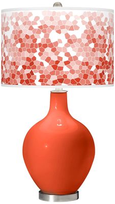 Color + Plus OVO 28 1/2" Mosaic Shade Daredevil Orange Table Lamp