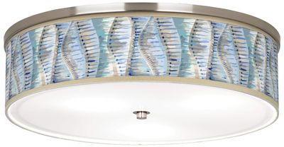 Siren Giclee Nickel 20 1/4" Wide Ceiling Light with Print Shade