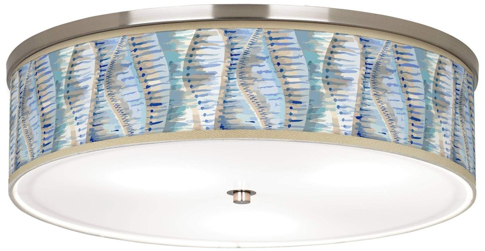 Siren Giclee Nickel 20 1/4" Wide Ceiling Light with Print Shade