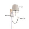 ZJZTD Plug in Wall Lamp Dual Control Switch E27 Bedroom Bedside Metal & Cloth Lampshade Wall Sconce LED Reading Lamp Work Lights (Size : 30cm22cm) view 1