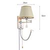 ZJZTD Plug in Wall Lamp Dual Control Switch E27 Bedroom Bedside Metal & Cloth Lampshade Wall Sconce LED Reading Lamp Work Lights (Size : 32cm25cm) view 2