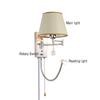 ZJZTD Plug in Wall Lamp Dual Control Switch E27 Bedroom Bedside Metal & Cloth Lampshade Wall Sconce LED Reading Lamp Work Lights (Size : 32cm25cm) view 3