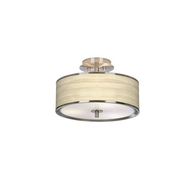 Birch Blonde Glow 14" Wide Semi-Flush Mount Ceiling Light Fixture