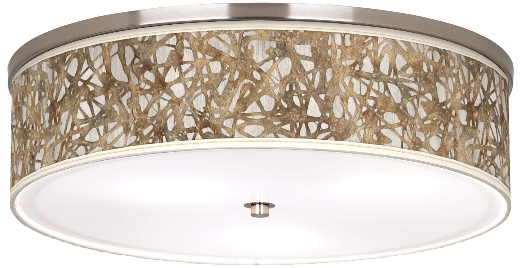Organic Nest Nickel Finish 20 1/4" Wide Flush Mount Ceiling Light Fixture