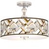 Craftsman Mosaic Giclee 16" Wide Semi-Flush Ceiling Light with Print Shade view 1