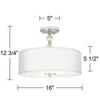 Craftsman Mosaic Giclee 16" Wide Semi-Flush Ceiling Light with Print Shade view 4