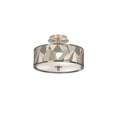 Modern Mosaic I Glow 14" Wide Semi-Flush Mount Ceiling Light Fixture