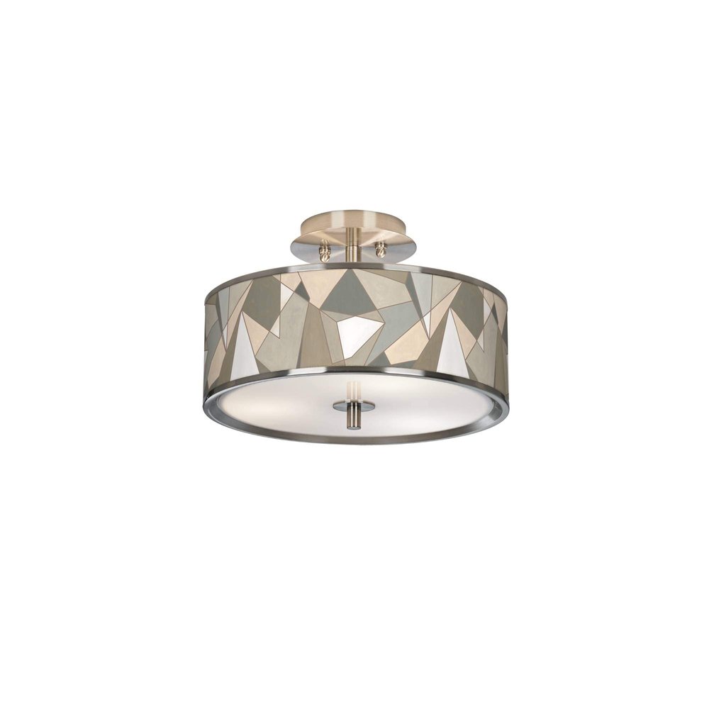 Modern Mosaic I Glow 14" Wide Semi-Flush Mount Ceiling Light Fixture