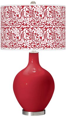Color + Plus OVO 28 1/2" High Gardenia Shade Ribbon Red Table Lamp