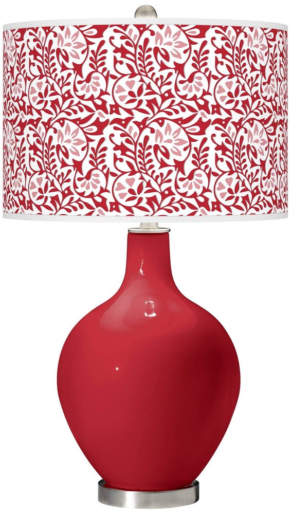 Color + Plus OVO 28 1/2" High Gardenia Shade Ribbon Red Table Lamp