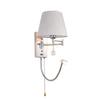 ZJZTD Wall Sconce Pull Chain and Knob Switch Bedroom Bedside Wall Lamp Metal & Cloth Lampshade Led Reading Lamp Work Lights (Size : 30cm22cm) view 1