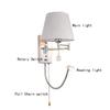 ZJZTD Wall Sconce Pull Chain and Knob Switch Bedroom Bedside Wall Lamp Metal & Cloth Lampshade Led Reading Lamp Work Lights (Size : 30cm22cm) view 3
