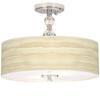 Giclee Gallery 16" Birch Blonde Print Shade with Crystal Ceiling Light view 1