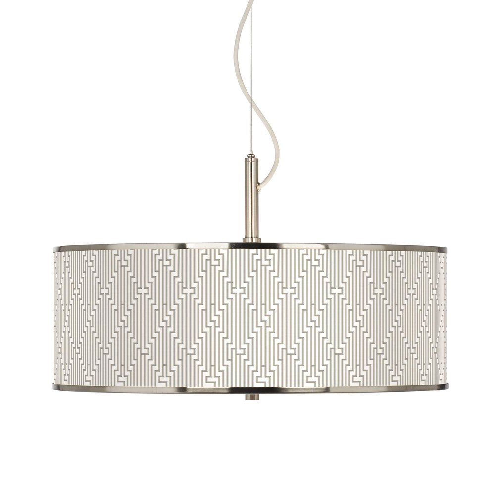 Giclee Glow Diamond Maze 20" Wide Pendant Light with Print Shade
