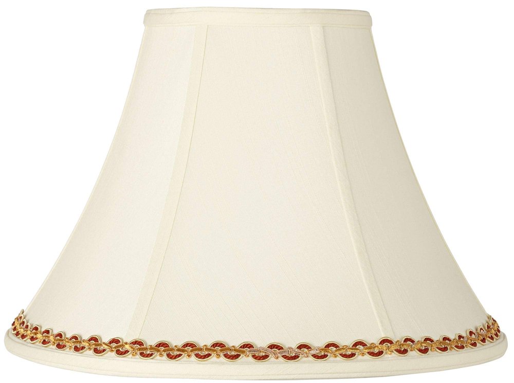 Pre-Assembled Creme Large Shade with Gold and Rust Trim 7x16x12 (Spider)