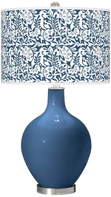 Color + Plus OVO 28 1/2" High Gardenia Shade Regatta Blue Table Lamp