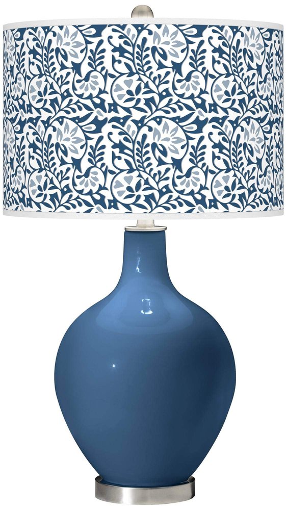 Color + Plus OVO 28 1/2" High Gardenia Shade Regatta Blue Table Lamp