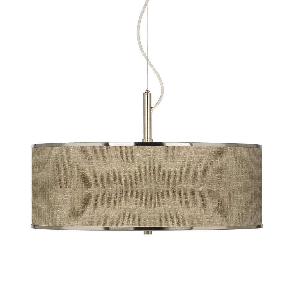 Giclee Glow Burlap Print 20" Wide Pendant Light with Print Shade