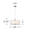 Giclee Glow Burlap Print 20" Wide Pendant Light with Print Shade view 4