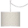 Giclee Glow Diamond Maze Plug-in Swag Pendant with Print Shade view 1