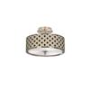 Giclee Glow Gray Retro Lattice 14" Wide Ceiling Light with Print Shade view 1