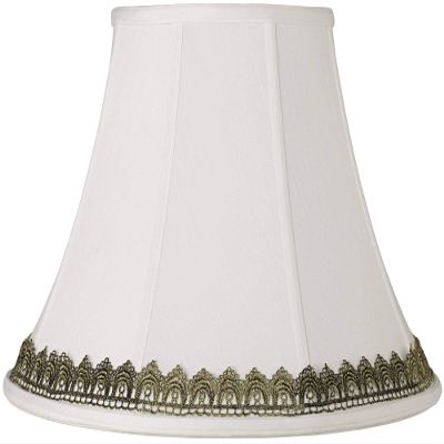 Pre-Assembled Extra Large White Shade with Gold Lace Trim 9x18x13 (Spider)