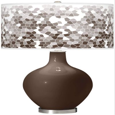 Color + Plus OVO 28 1/2" Mosaic Shade Carafe Brown Table Lamp