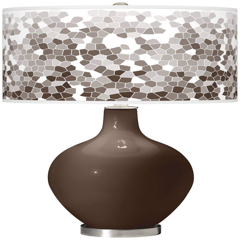 Color + Plus OVO 28 1/2" Mosaic Shade Carafe Brown Table Lamp