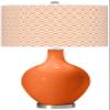 Ovo 28 1/2" Tall Table Lamp Invigorate Orange Glass Modern Brushed view 1