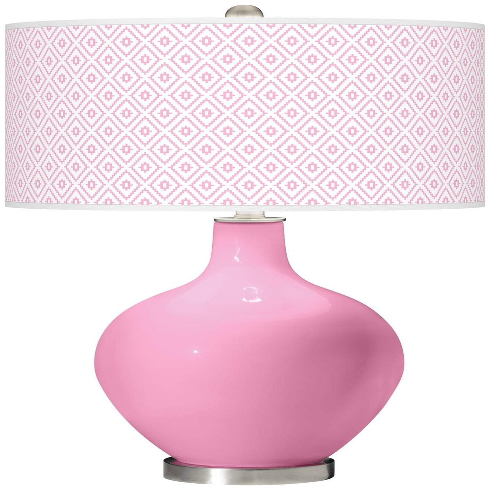 Color + Plus OVO 28 1/2" High Diamonds Shade Candy Pink Table Lamp