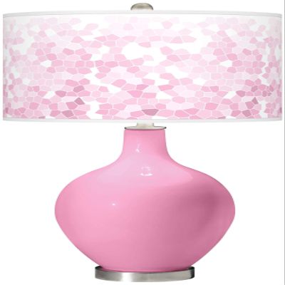 Color + Plus OVO 28 1/2" High Mosaic Shade Candy Pink Table Lamp