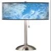 Giclee Glow 28" High Modern Ultrablue Print Shade Brushed Nickel Table Lamp view 2