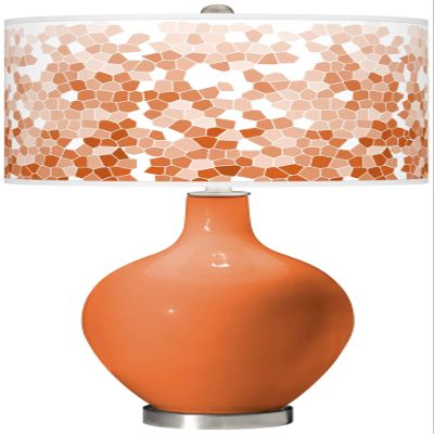 Color + Plus OVO 28 1/2" High Mosaic Shade Celosia Orange Table Lamp