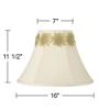 Pre-Assembled Creme Large Shade with Gold Flower Trim 7x16x12 (Spider) view 1