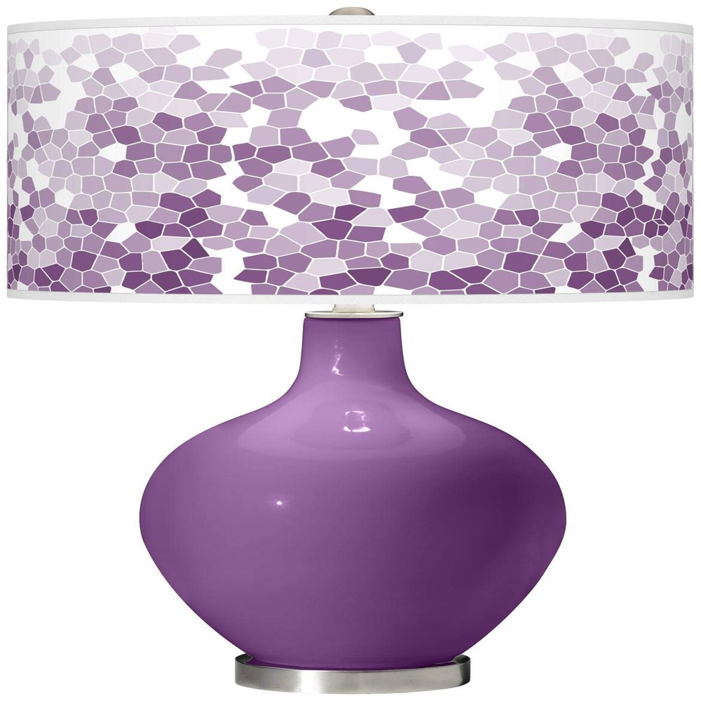 Color + Plus OVO 28 1/2" Mosaic Shade Passionate Purple Table Lamp