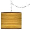 Giclee Glow Tawny Zebrawood Plug-in Swag Pendant with Print Shade view 1