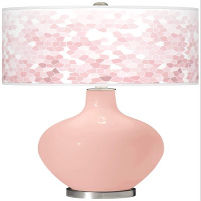 Color + Plus OVO 28 1/2" Mosaic Shade Rose Pink Table Lamp