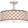 Retro Lattice Giclee 16" Wide Semi-Flush Ceiling Light with Print Shade view 1