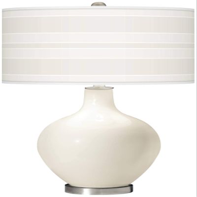 Color + Plus OVO 28 1/2" Bold Stripe West Highland White Table Lamp