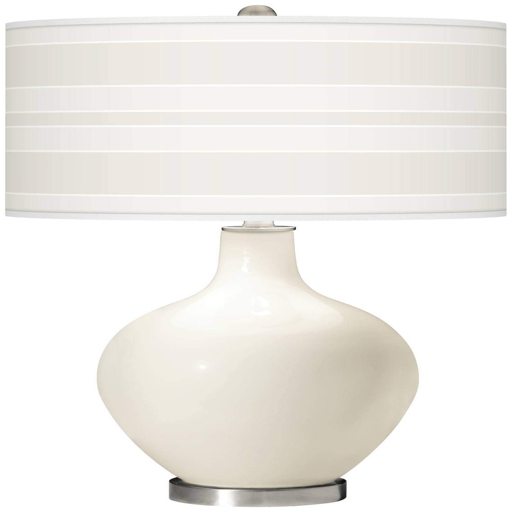 Color + Plus OVO 28 1/2" Bold Stripe West Highland White Table Lamp