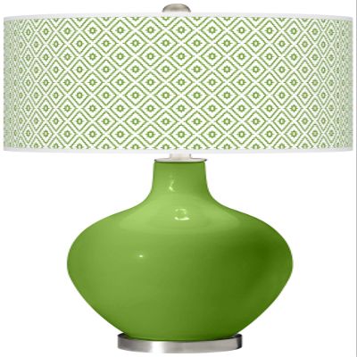 Color + Plus OVO 28 1/2" High Diamonds Shade Rosemary Green Table Lamp