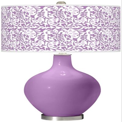Ovo 28 1/2" Tall Table Lamp African Violet Purple Brushed Nickel Modern