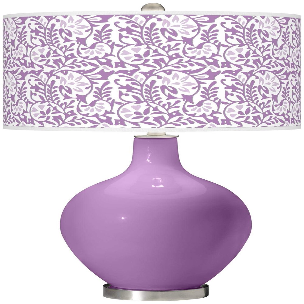 Ovo 28 1/2" Tall Table Lamp African Violet Purple Brushed Nickel Modern