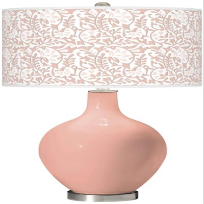 Color + Plus OVO 28 1/2" Gardenia Shade Mellow Coral Pink Table Lamp