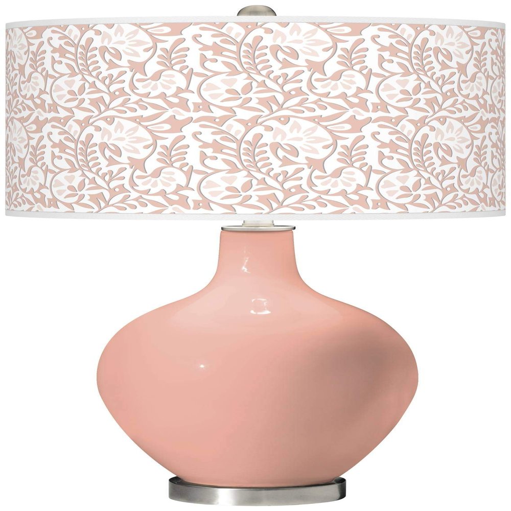 Color + Plus OVO 28 1/2" Gardenia Shade Mellow Coral Pink Table Lamp